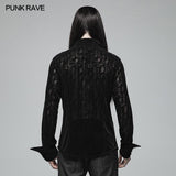 Gothic Lace Long Sleeve Flocking Shirt For Men