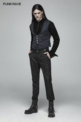 Gothic Lace Long Sleeve Flocking Shirt For Men