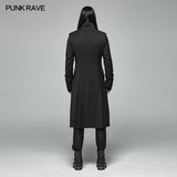 Simple Men Gothic Mid-length Jacket Standing Collar Coat