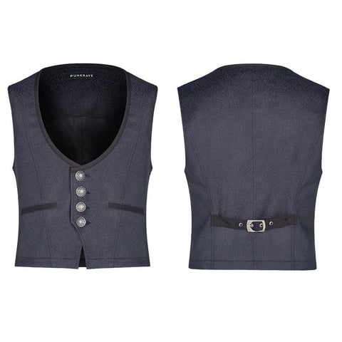 Gentleman Punk V-neck Simple Vest For Men