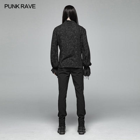 Men Decadent Gothic Printed Long Sleeve Shirt