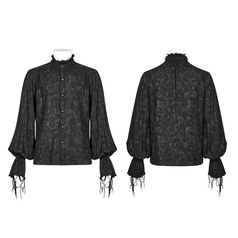Men Decadent Gothic Printed Long Sleeve Shirt