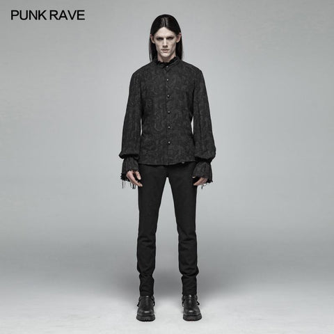 Men Decadent Gothic Printed Long Sleeve Shirt