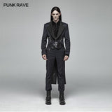 Gentleman Punk Mid-length Coat V-neck Long Sleeve Tailcoat