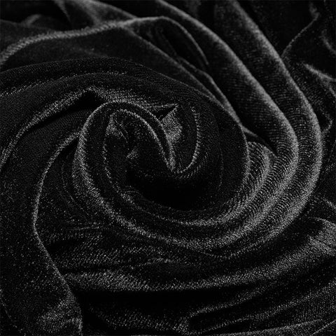 Gothic Women Velvet Long Sleeve High-low Lace Dress