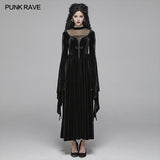 Gothic Women Double Layer Sleeve Long Velvet Dress