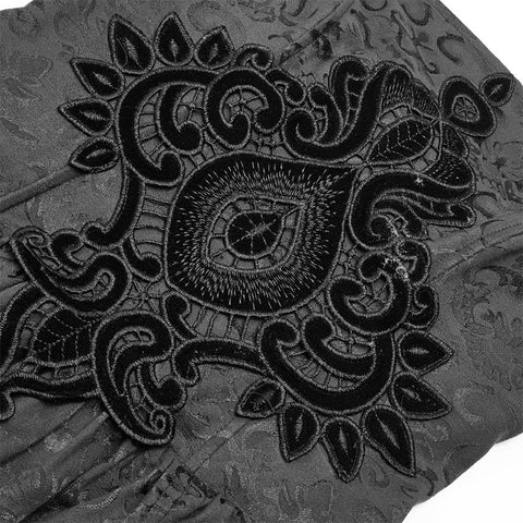 Gothic Women Tube Jacquard Long Skirt Lace-up Ball Gown Dress