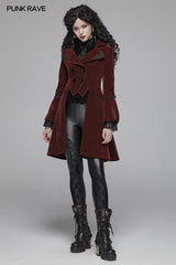 Women Gothic Lolita Long Sleeve Medium Long Velvet Coat