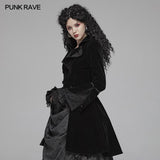 Women Gothic Lolita Long Sleeve Medium Long Velvet Coat