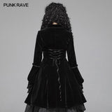 Women Gothic Lolita Long Sleeve Medium Long Velvet Coat