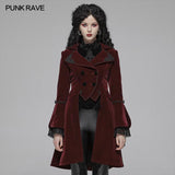 Women Gothic Lolita Long Sleeve Medium Long Velvet Coat