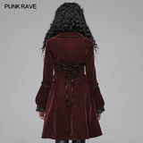 Women Gothic Lolita Long Sleeve Medium Long Velvet Coat