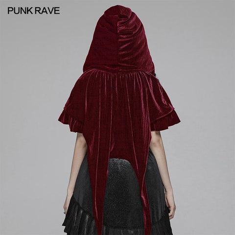 Lolita Velvet Short Hooded Loose Cloak With Cute Wooly Balls