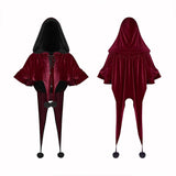 Lolita Velvet Short Hooded Loose Cloak With Cute Wooly Balls