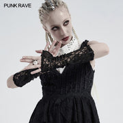 Gothic daily striped lace gloves