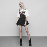 Classic Strap Skirt Punk Zipper Bandage Suspender Skirt For Women