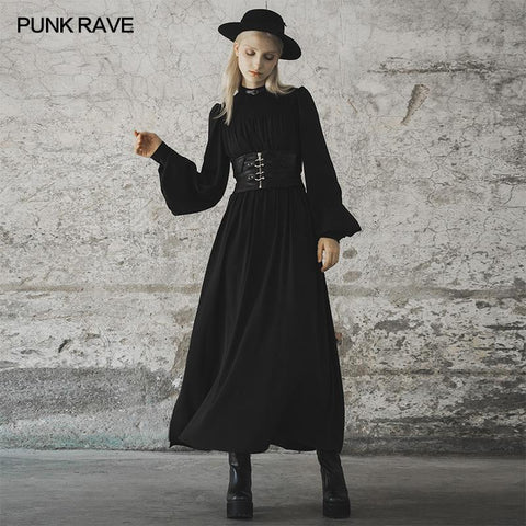 Dark spliced slit dress