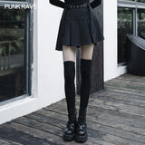 "Hardcore Girl" series simplest short front and long back pleated skirt