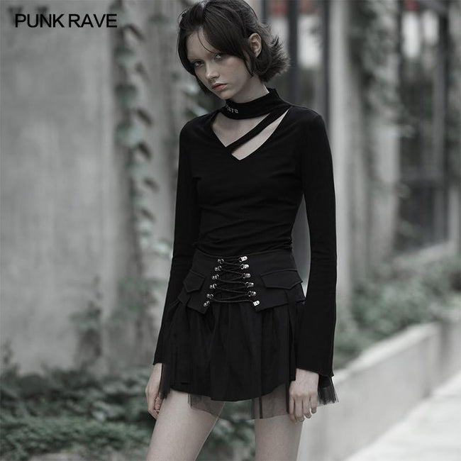 Nifty punk mesh plaid skirt