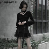 Mesh patchwork high waist skirt
