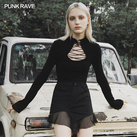 Gothic laced skinny T-shirt