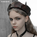 Plaid Little Demon Beret