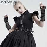 Punk daily rhombus  mesh gloves