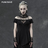 Gothic spider horizontal neck T-shirt