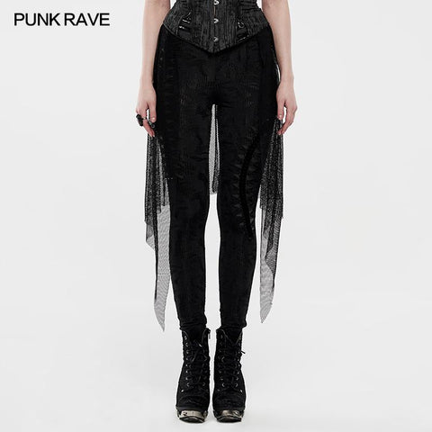 Goth black flame leggings