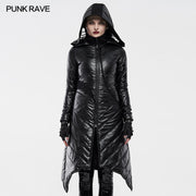 Dark Punk Geometric Split Medium Long Coat