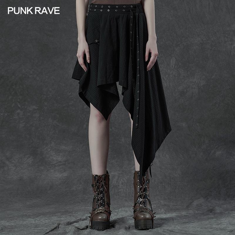 Punk asymmetrmetric vertical half skirt– PUNK RAVE UK