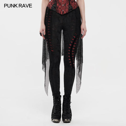 Goth black flame leggings