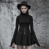 High Collar Irregular Hem Pullover Sweater