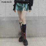 Serpentine PU leather little A-line skirt