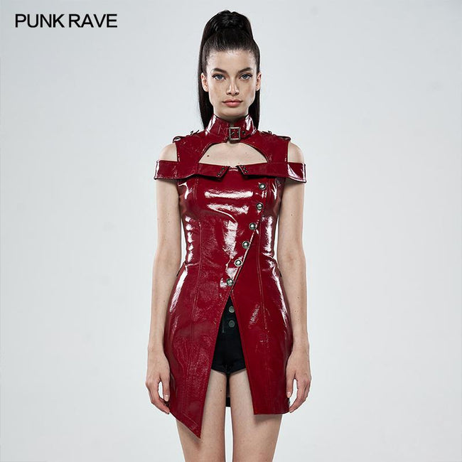 Punk flaming patent leather dress PUNK RAVE UK