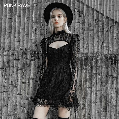 Hollow-out lace dress