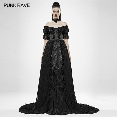 Black feather off shoulder dress