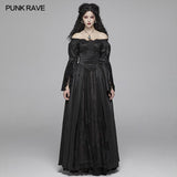 Victorian Gothic Off The Shoulder Long Sleeve Lace-up Dresses