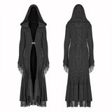Gothic Woolen Cardigan Hooded Long Sleeve Coat - Thick