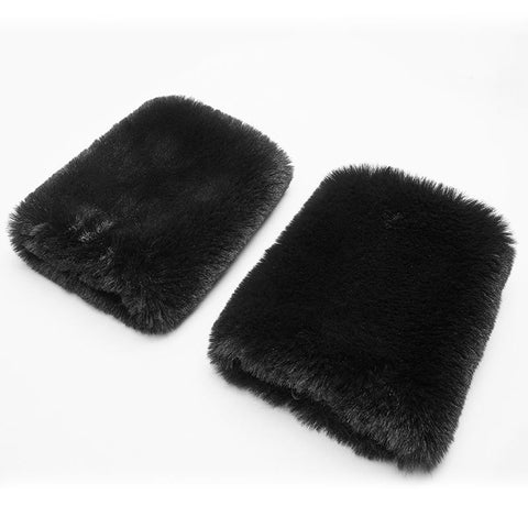 Gothic Women Gorgeous V-neck Long Coat With Detachable Imitation Wool Cuffs