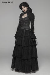Steampunk Standing Collar Long Sleeve Cross Short Coat