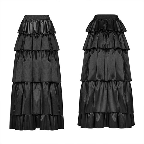 Gothic Multi Layered Dress With Elastic Band