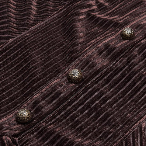 Gothic Dark-Grain Long Sleeve Velvet Shirt