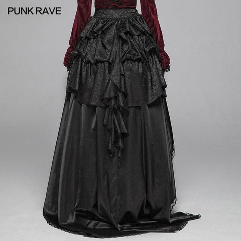 Gothic Women Palace Floor-length Split Skirt