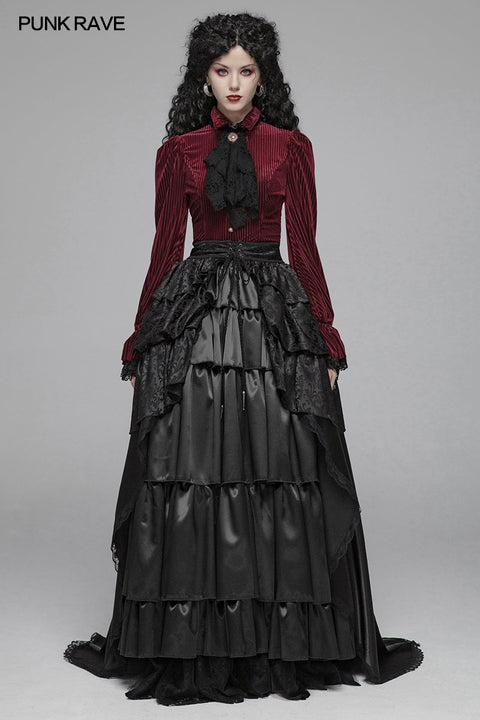 Gothic Women Palace Floor-length Split Skirt