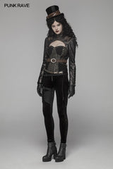 Steam Punk Long Sleeve PU Leather Short Jacket