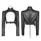 Steam Punk Long Sleeve PU Leather Short Jacket