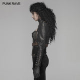 Steam Punk Long Sleeve PU Leather Short Jacket