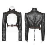 Steam Punk Long Sleeve PU Leather Short Jacket