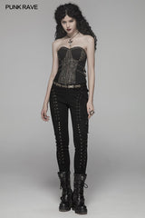 Steam Punk Elasticity Denim Rope Pant